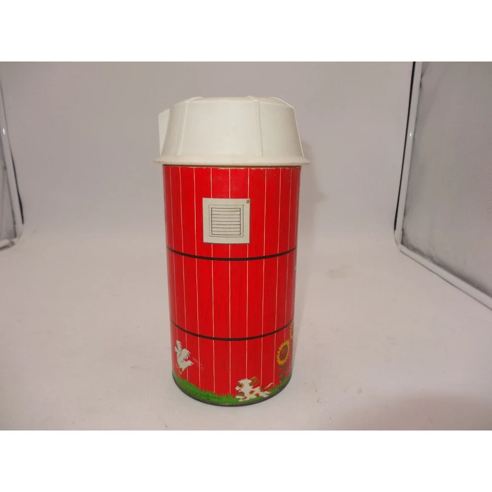 Fisher Price Little People Farm Silo with Lid Red Toy Accessory Vintage 1968